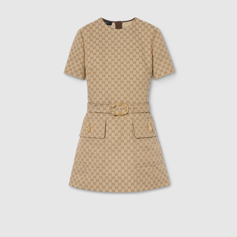 GG cotton canvas fabric dress 1