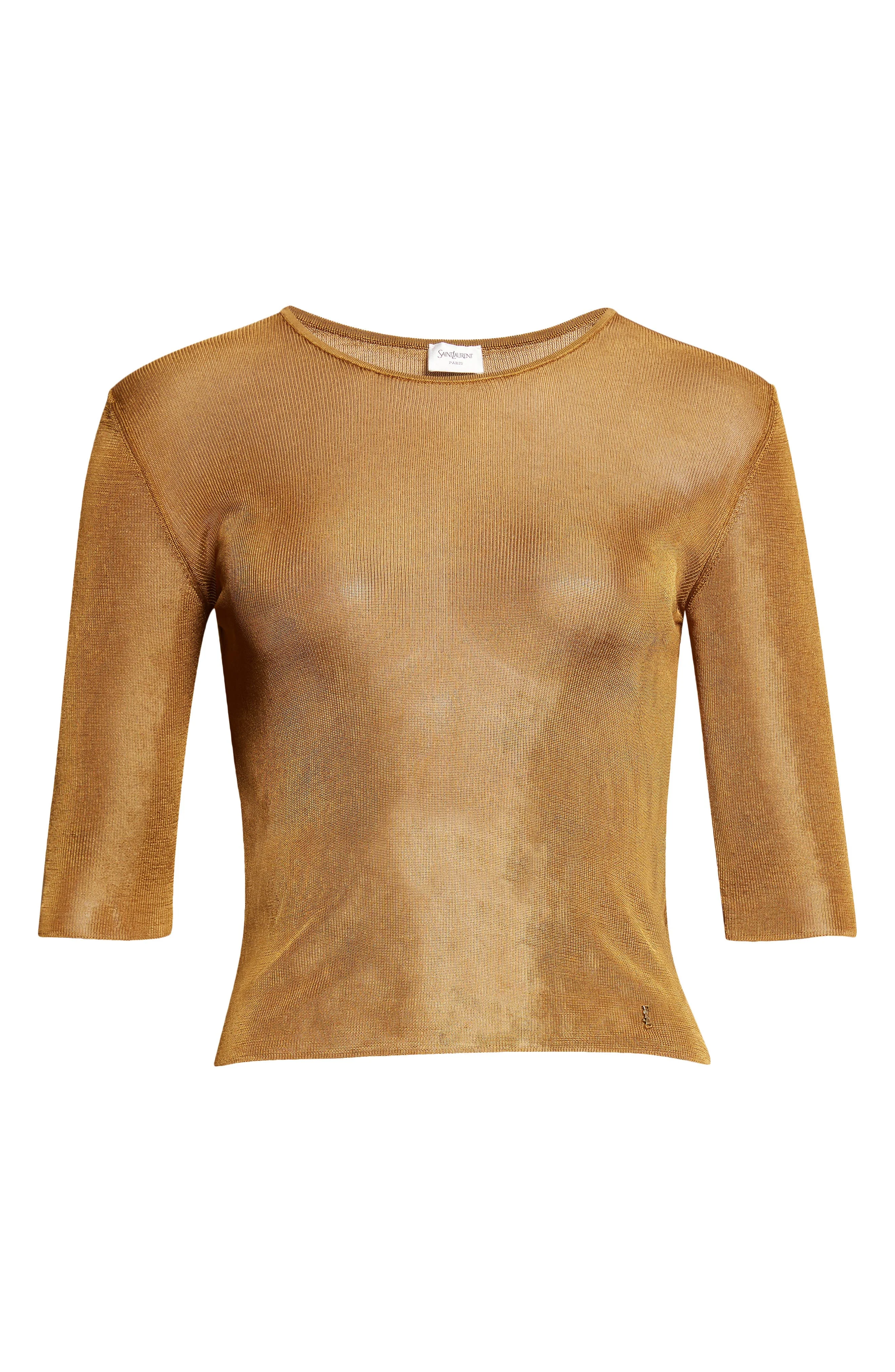 Saint Laurent Viscose Rib Sweater in Mordore at Nordstrom - 1