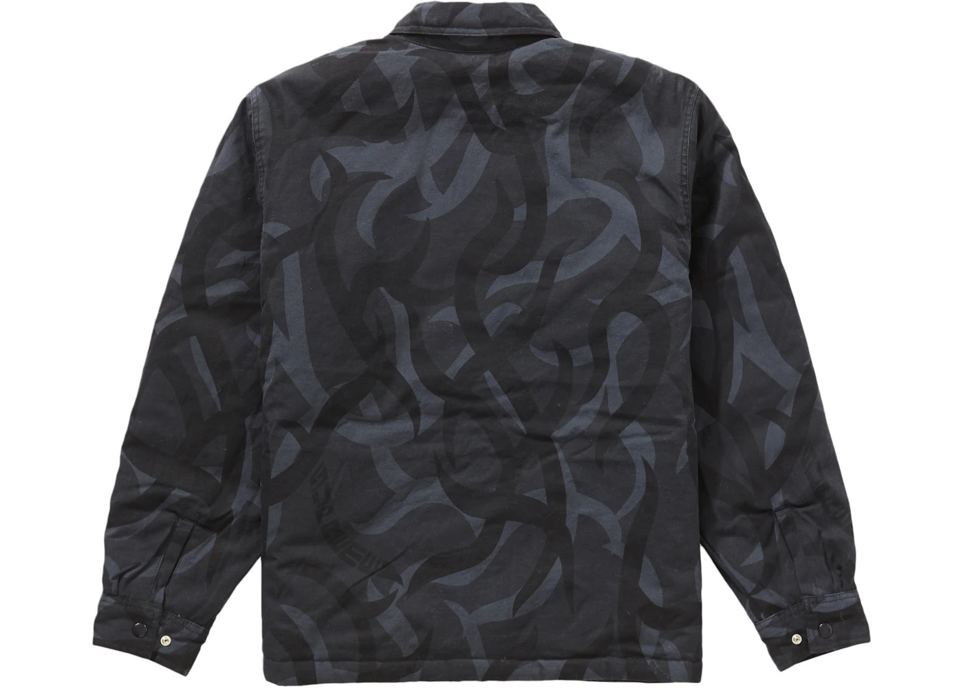 Supreme Reversible Puffy Work Jacket Black Tribal Camo - 2