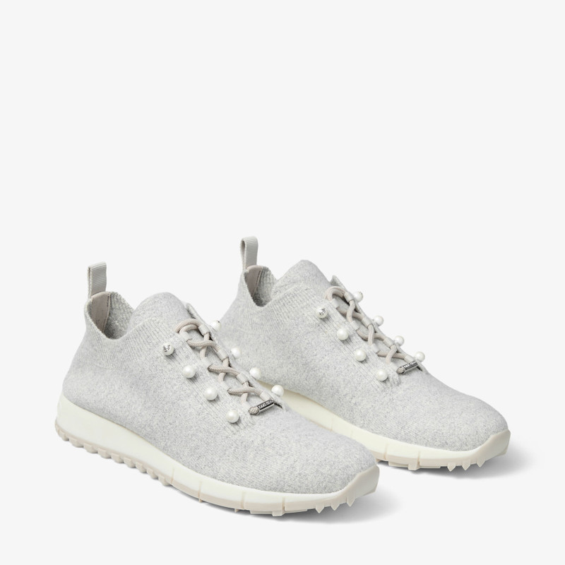 Veles Moon Mix Cashmere Melange Knit Trainers with Pearl Buttons 2
