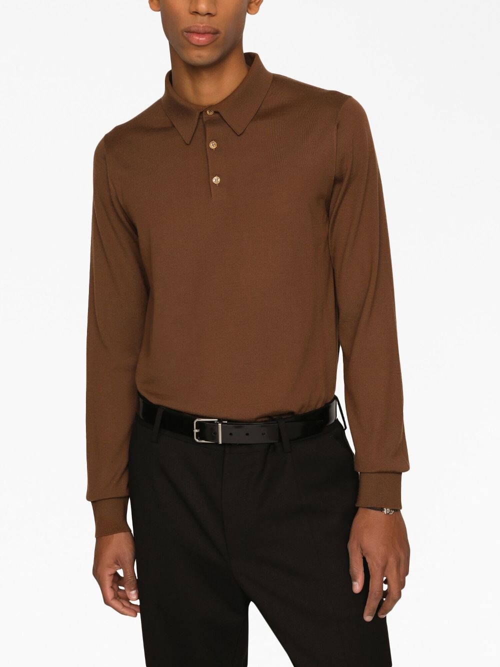 cashmere long-sleeve polo shirt - 5