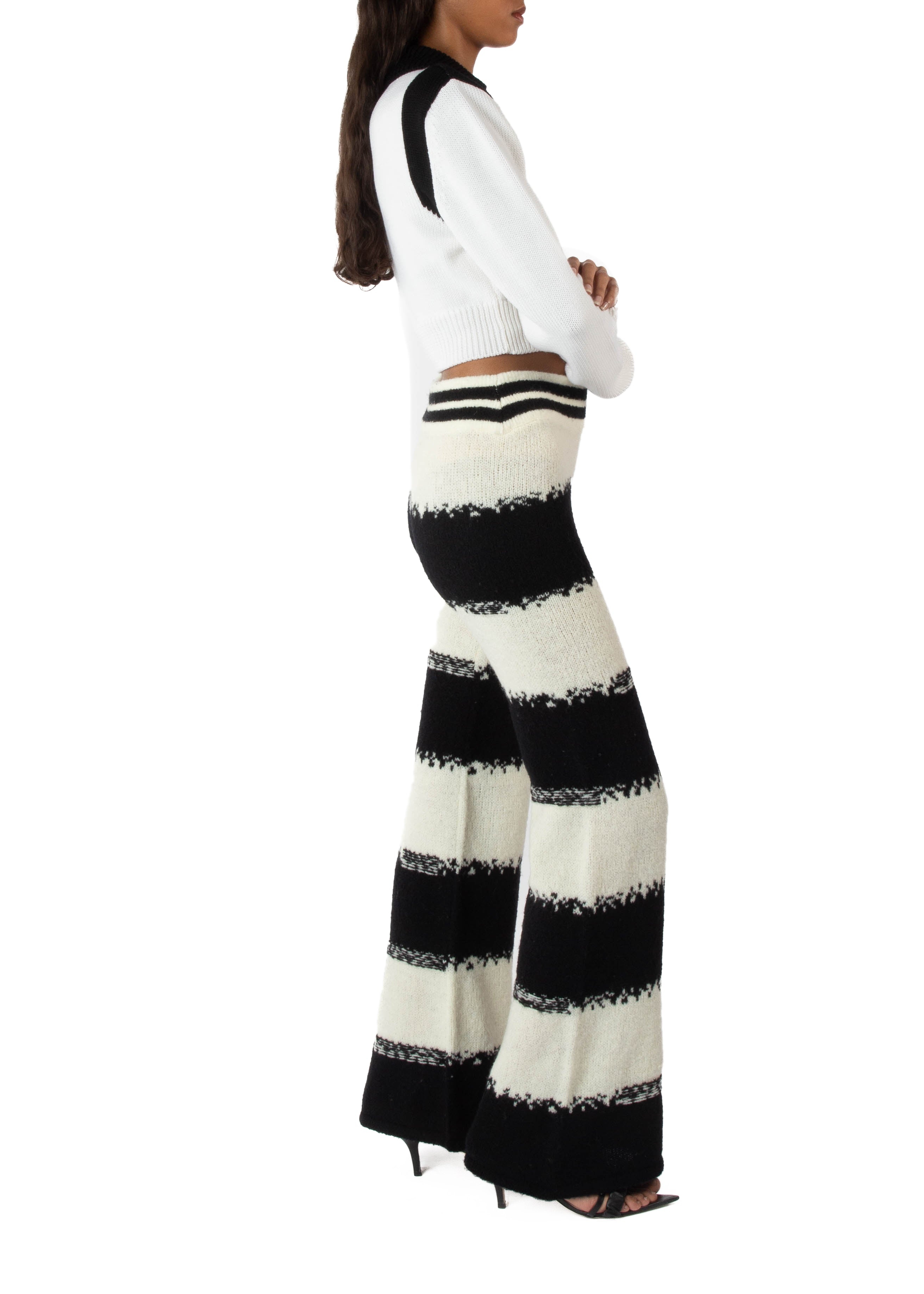 FLARE KNIT TROUSERS - 3