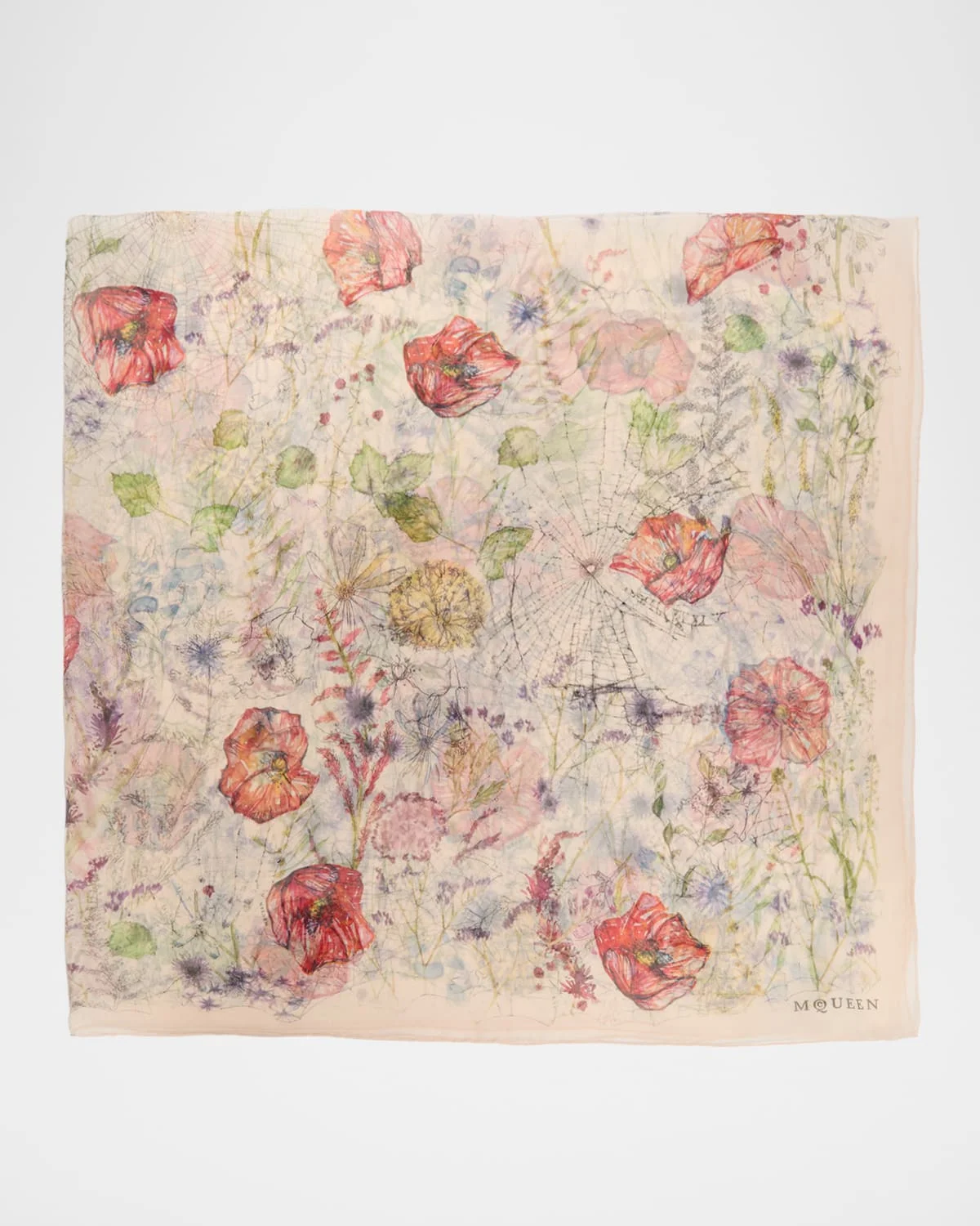 Skull & Spider Floral Scarf - 1