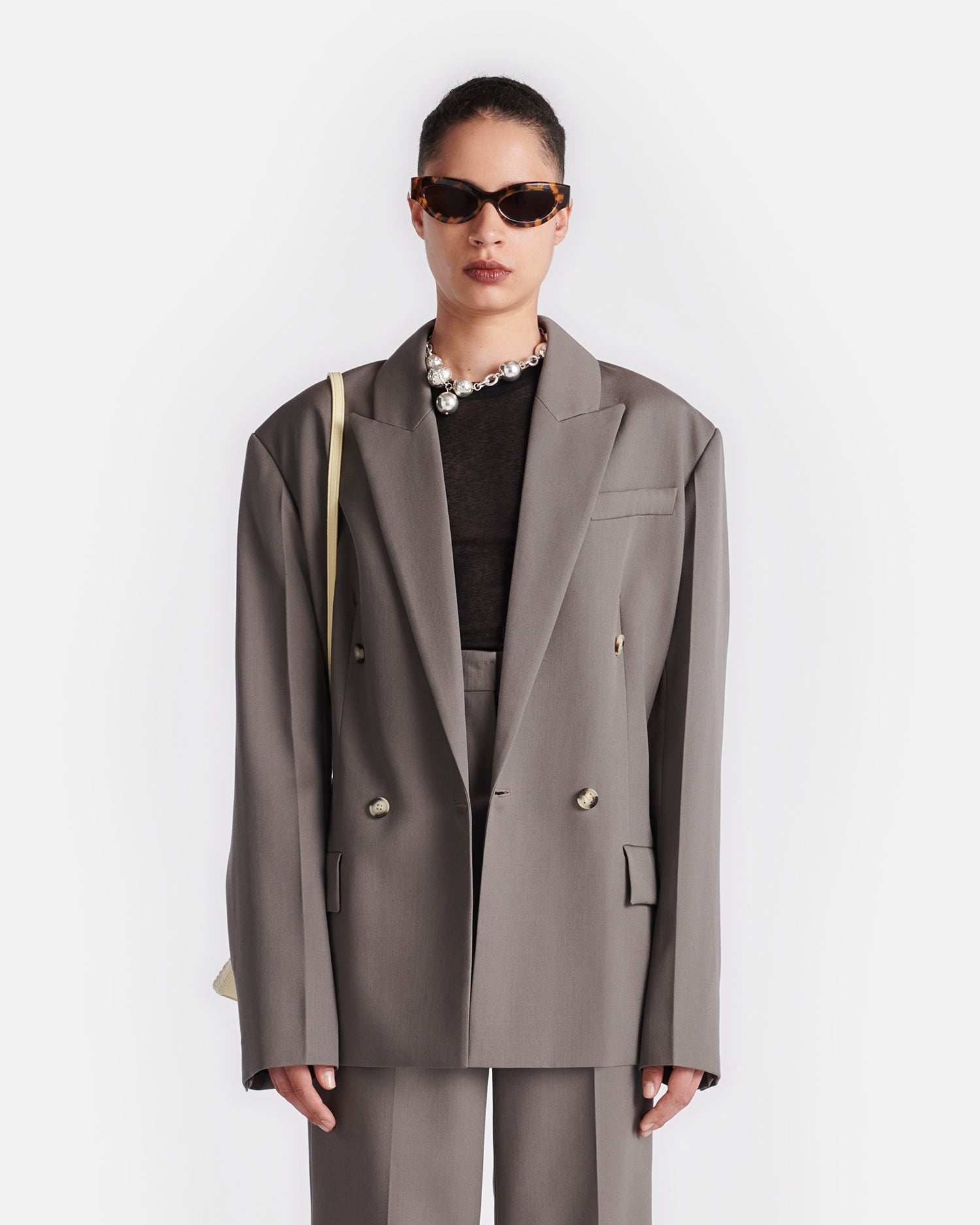 Cinched-Waist Twill-Suiting Blazer - 2