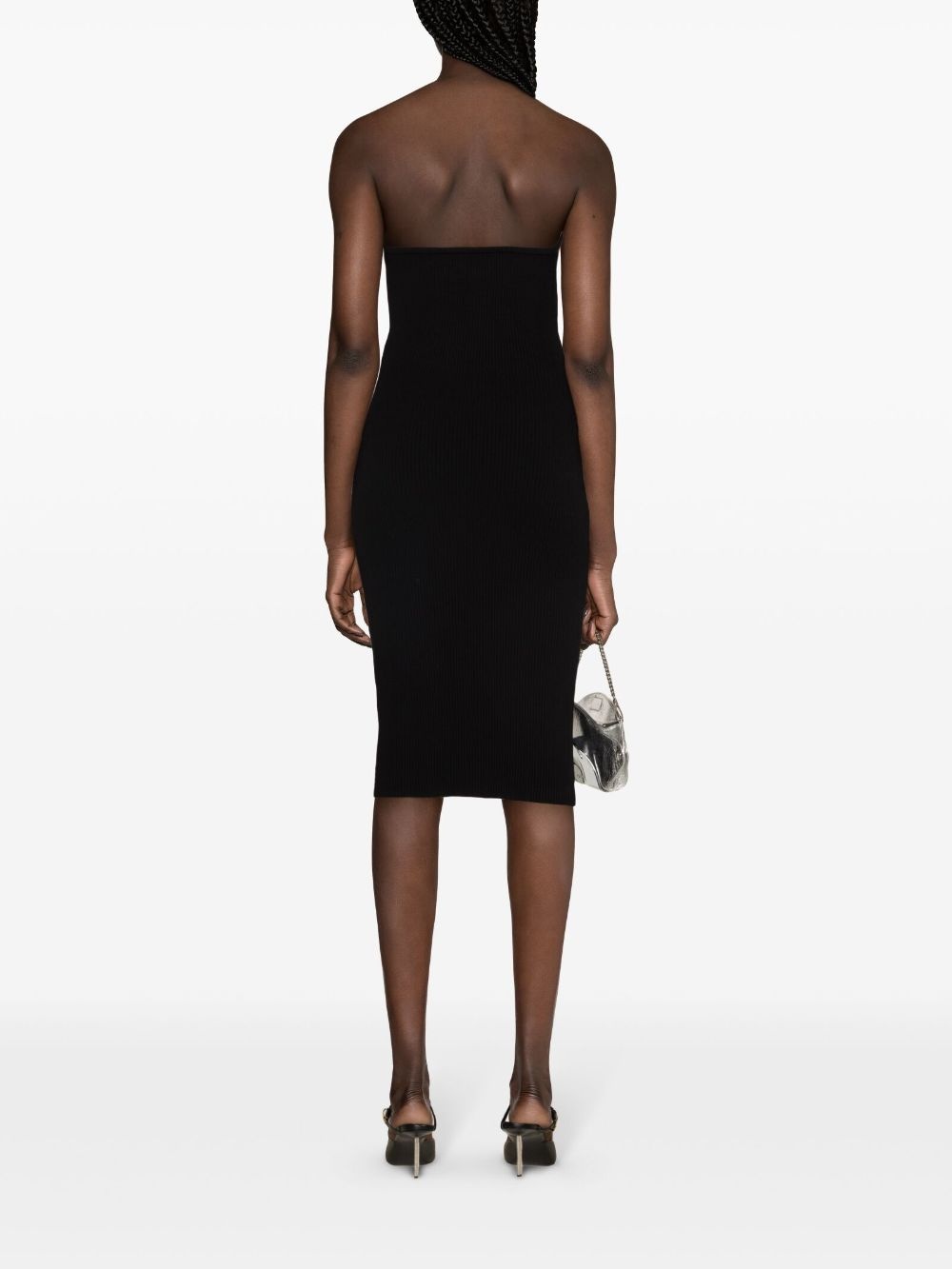 ribbed-knit bustier dress - 4