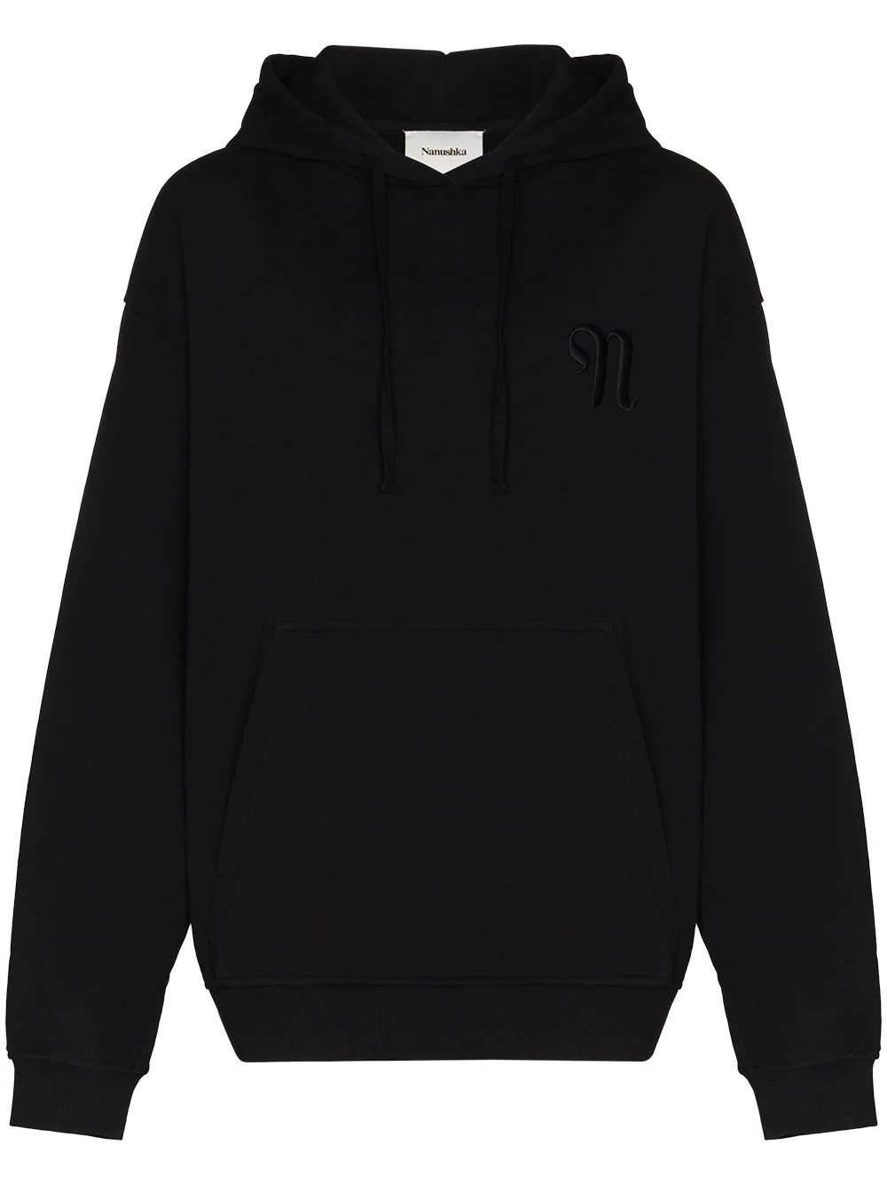 logo-embroidered cotton hoodie - 1