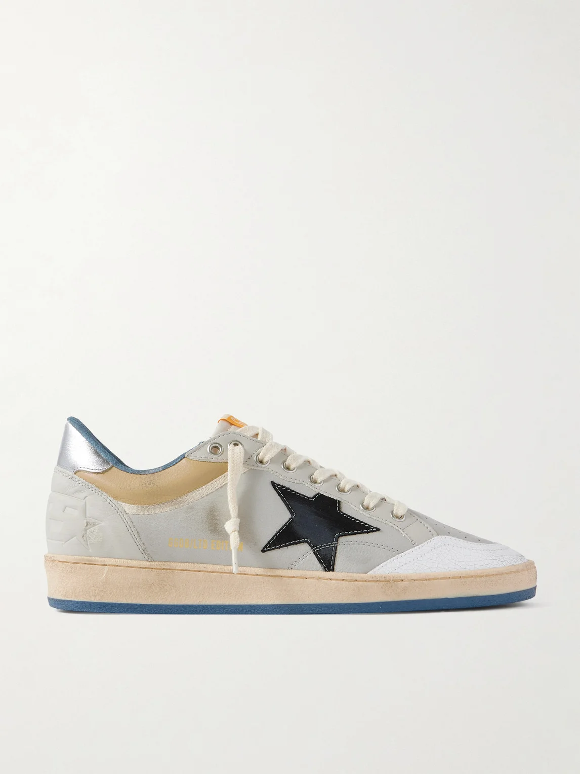 Ball Star Distressed Leather Sneakers - 1
