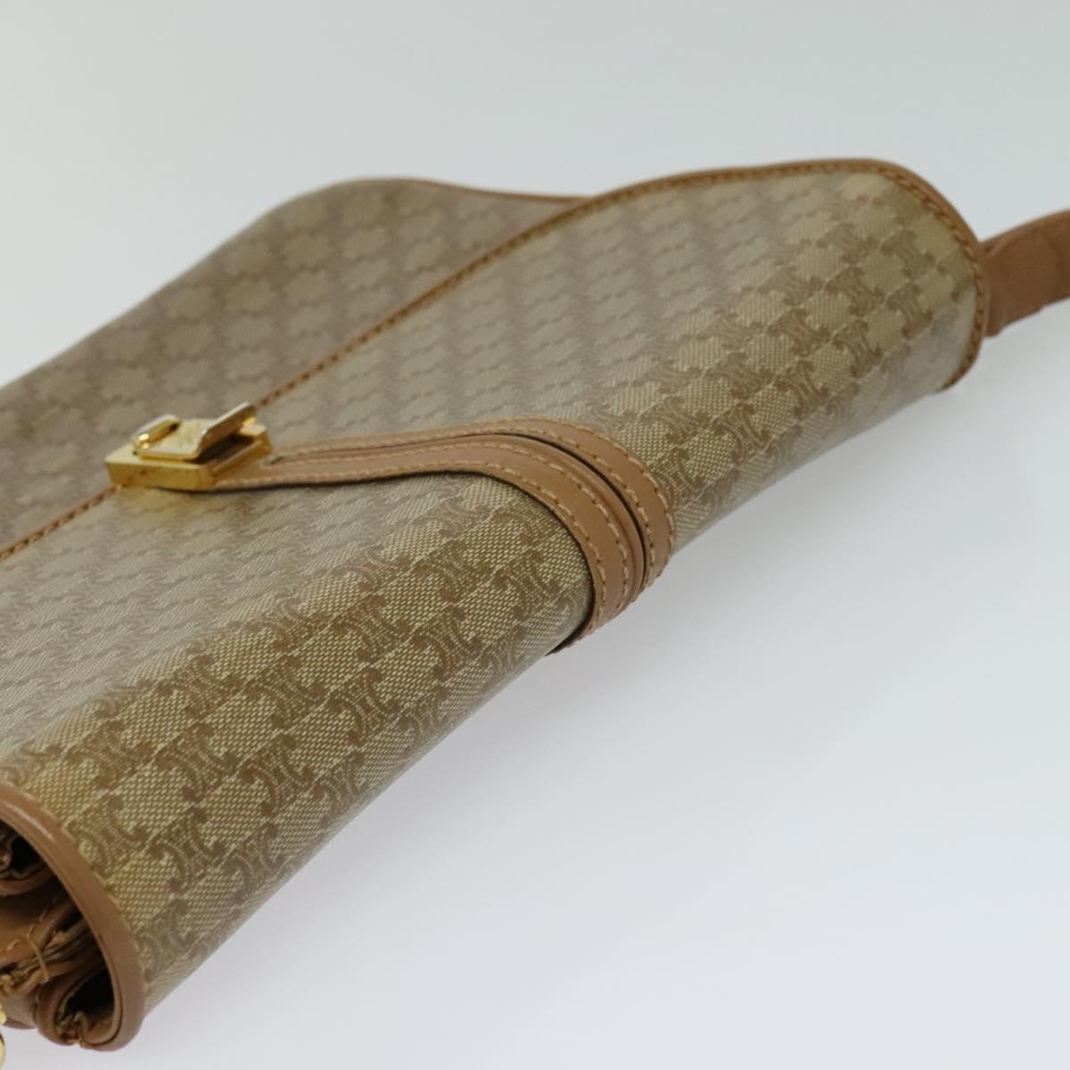 CELINE Macadam Canvas Shoulder Bag Pvc Leather Beige - 6