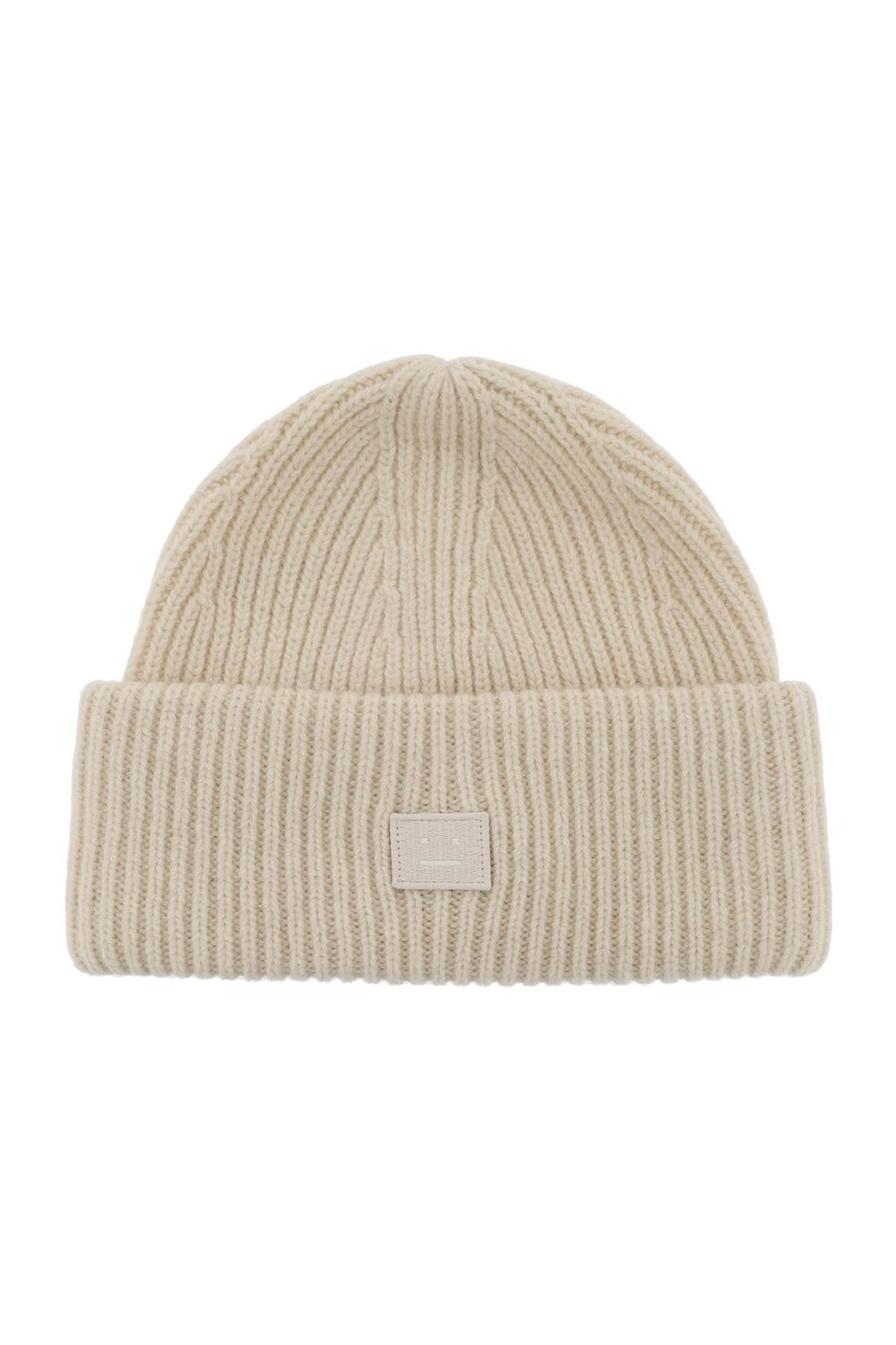 Acne Studios Ribbed Wool Beanie Hat With Cuff Women - 1