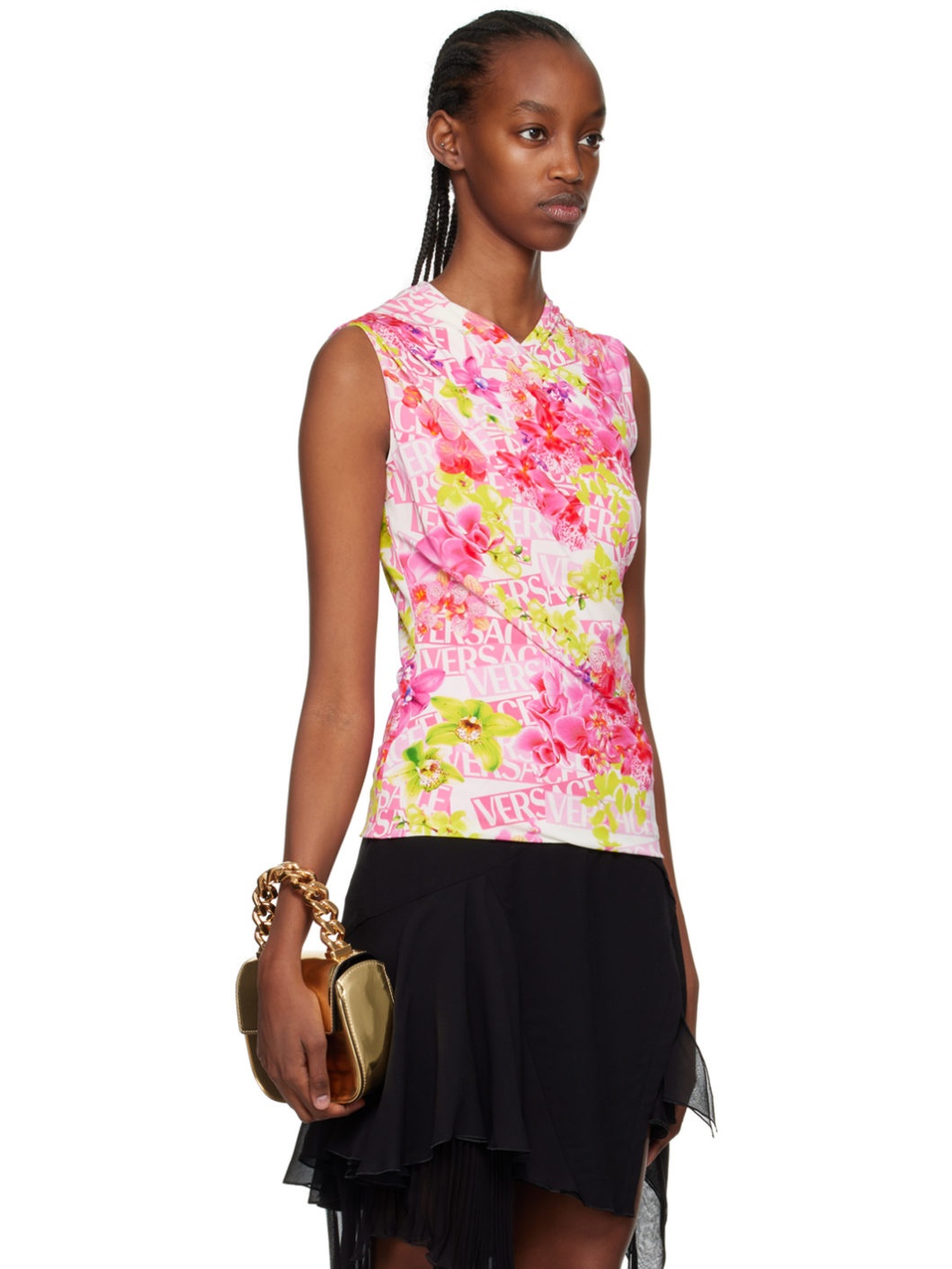 Pink Printed Tank Top - 2