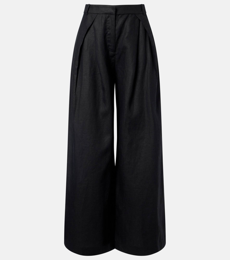 Sofia pleated linen wide-leg pants 1
