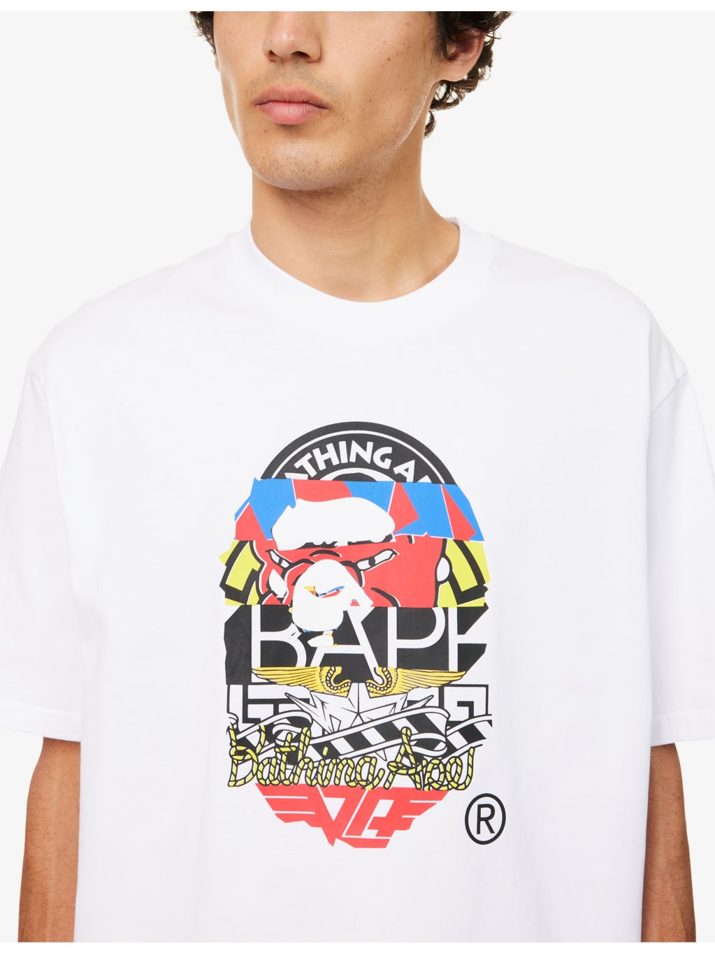 Overprinted Multi Ape Head Cotton-Jersey T-Shirt - 5