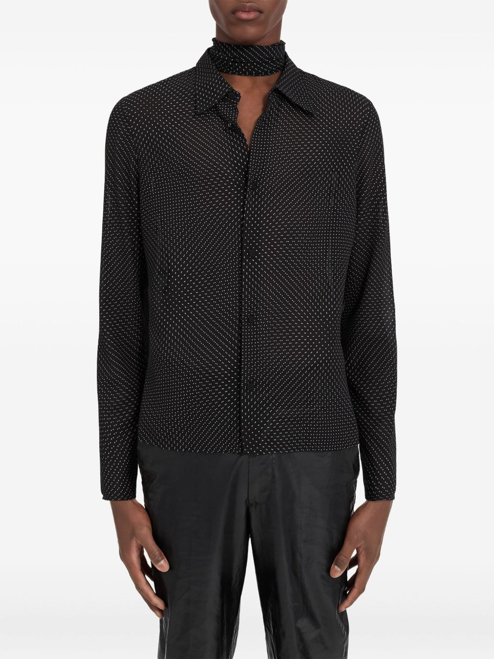 polka-dot long-sleeved shirt - 5