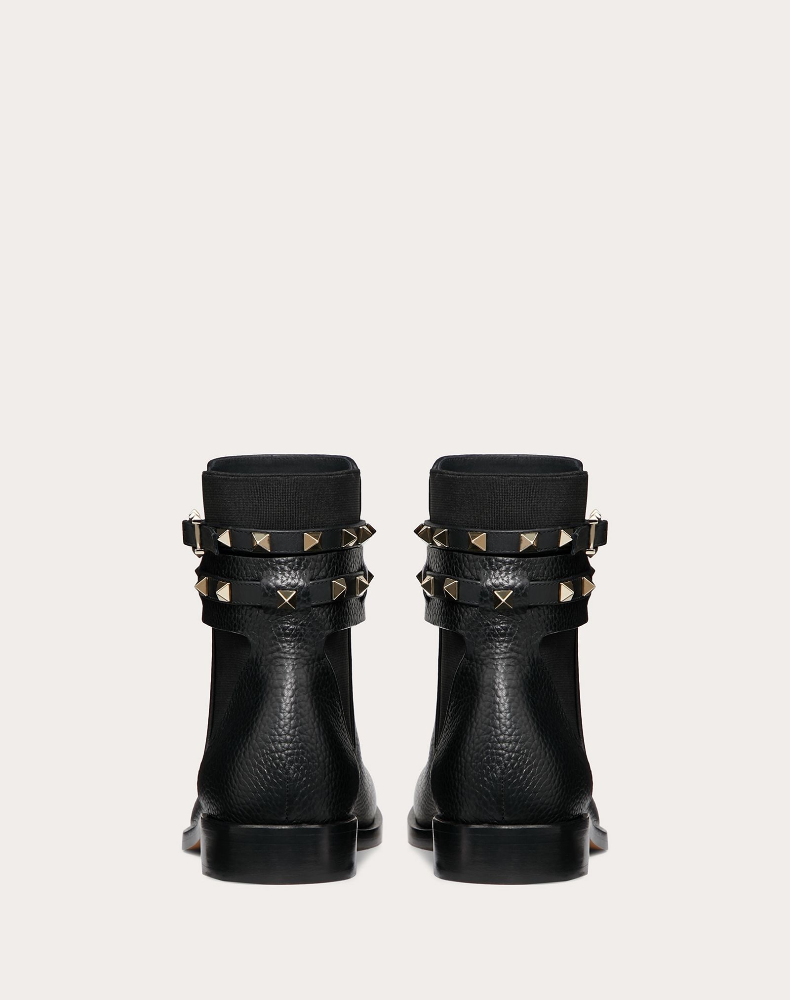 Rockstud Grainy Calfskin Leather Ankle Boot - 3