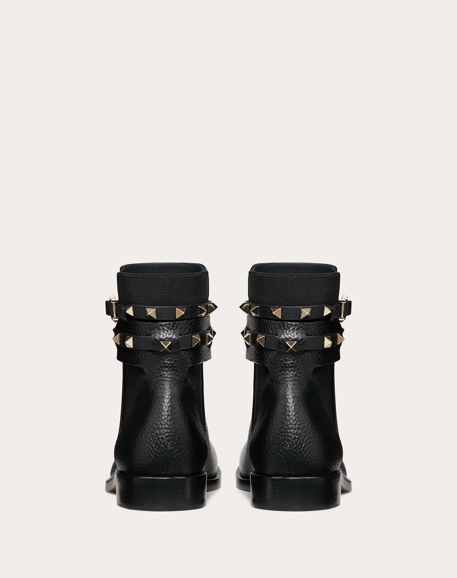 Rockstud Grainy Calfskin Leather Ankle Boot - 3