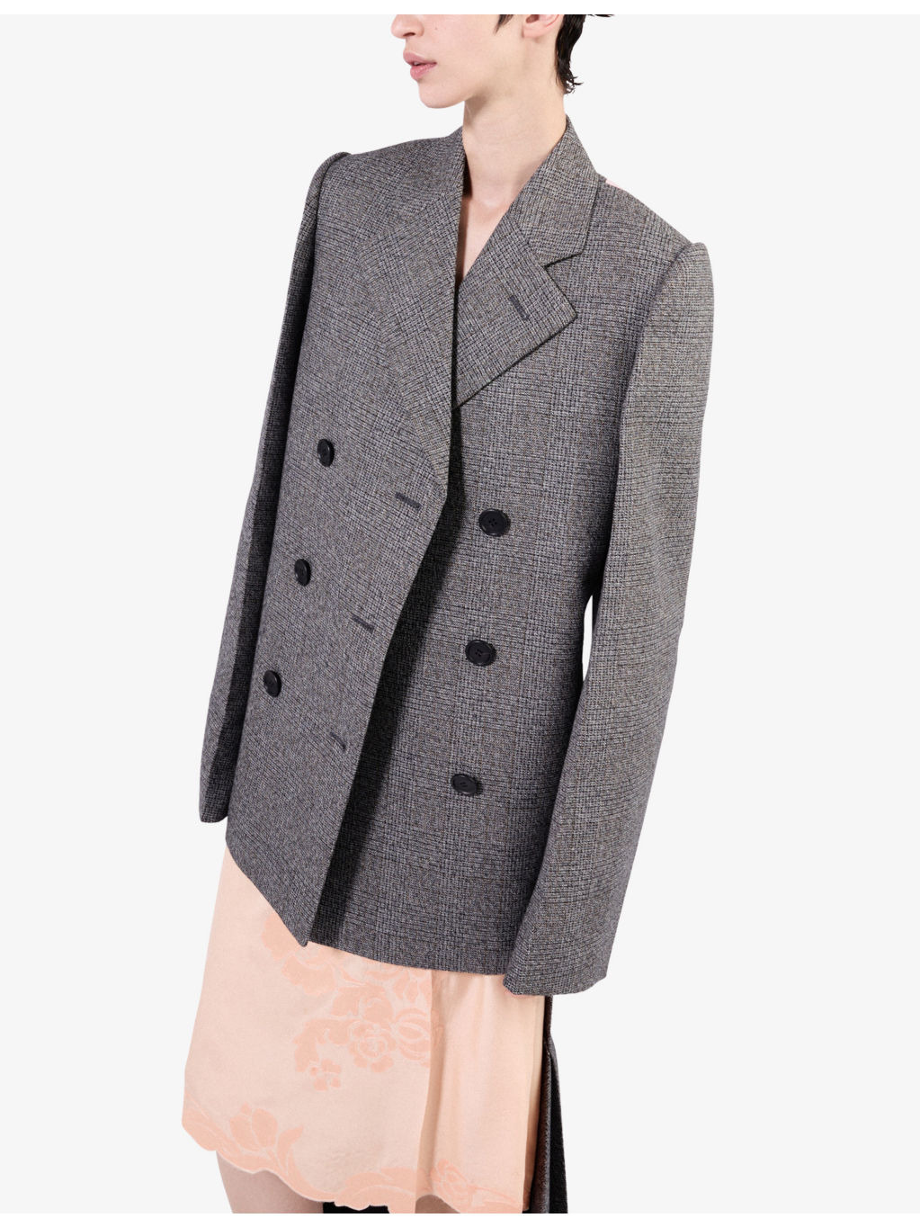 Double-breasted Prince of Wales checked cotton jacket - 3
