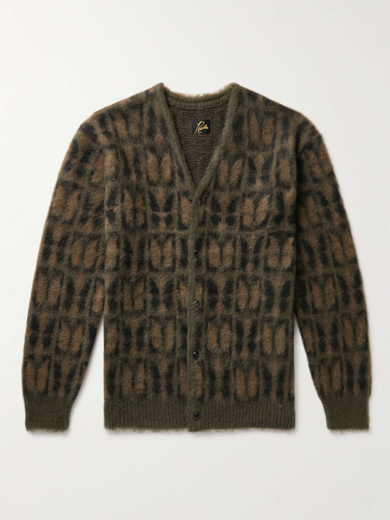 Papillon Jacquard-Knit Mohair-Blend Cardigan 1
