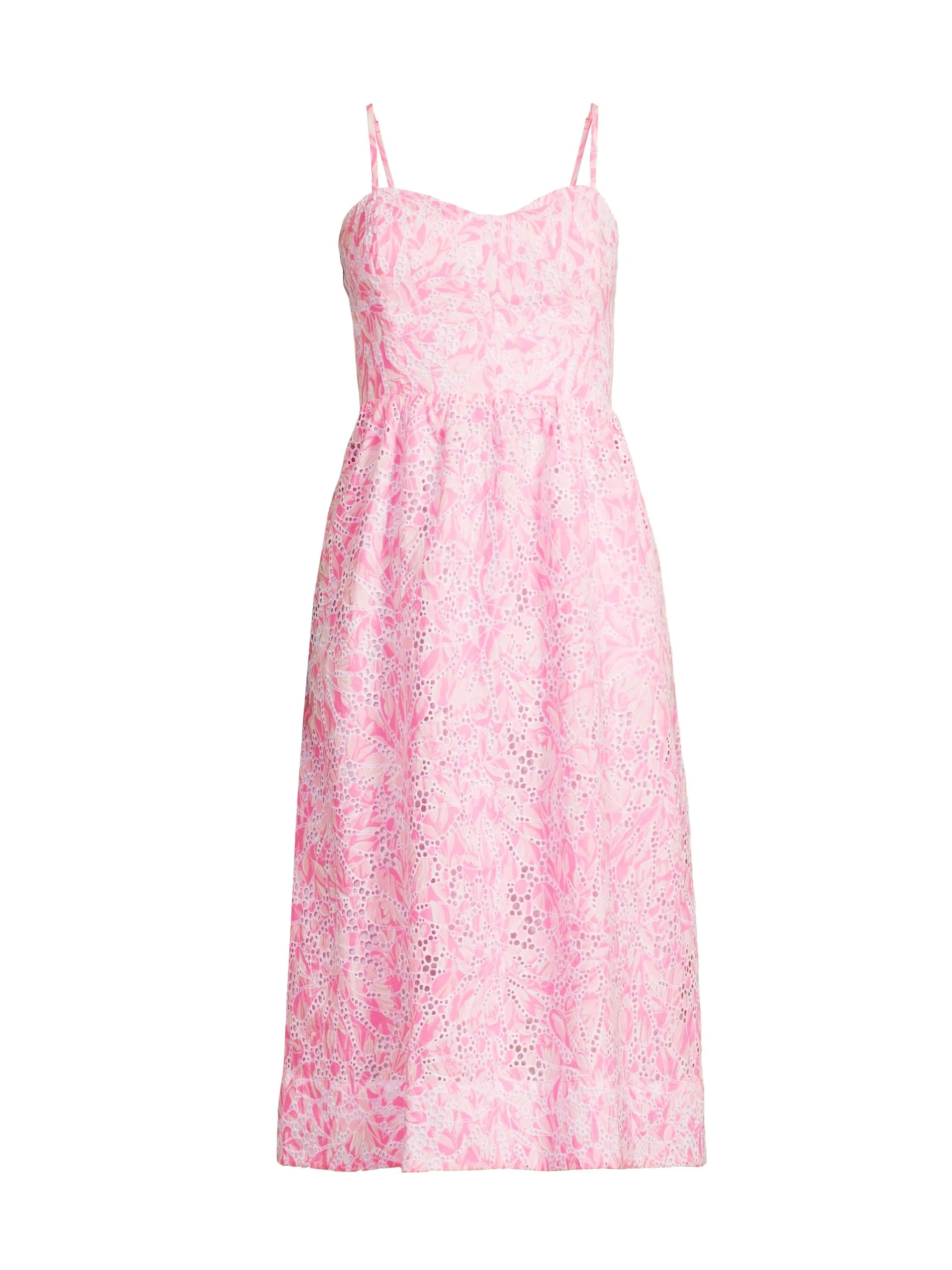 Women's Allarie Cotton Midi-Dress - Rousseau Pink Tulip To Tango - 1