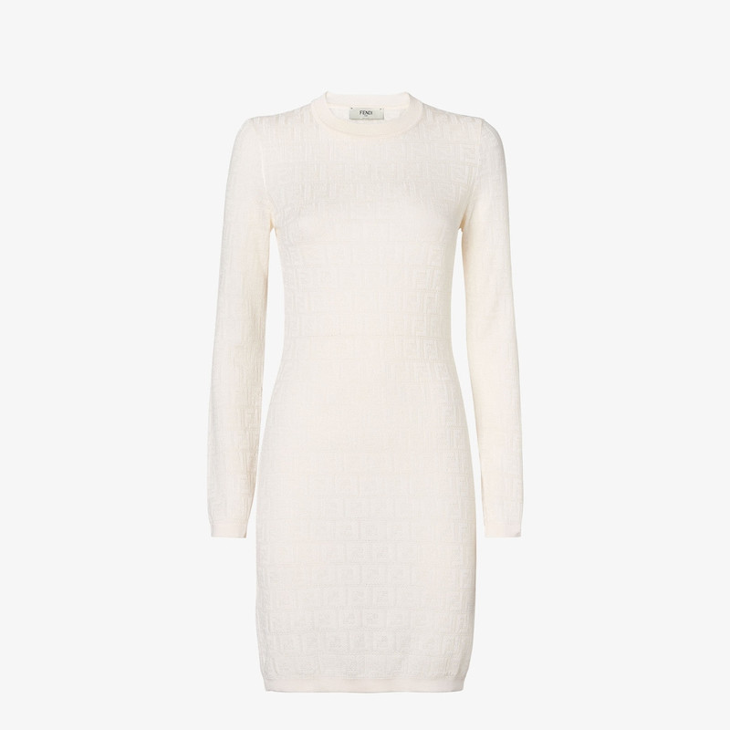 Dress White FF cotton and viscose dress 1