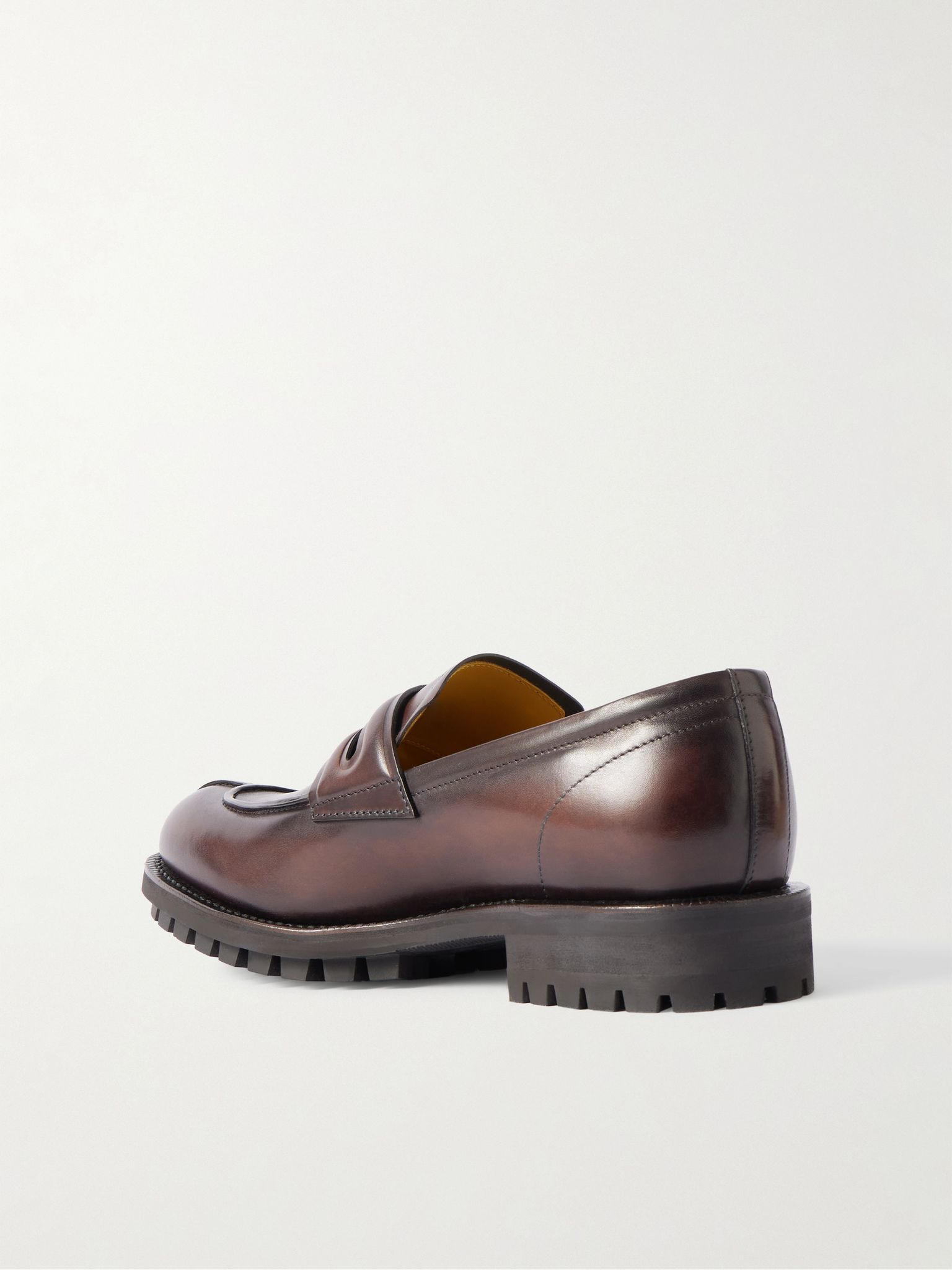 New Oslo Venezia Leather Penny Loafers Brown - 4