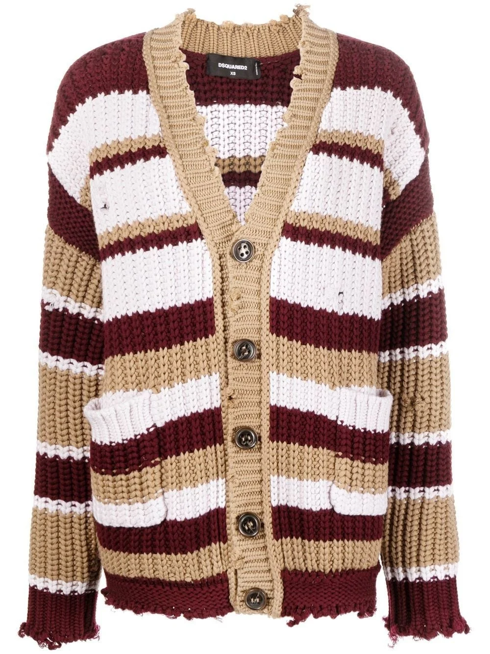 striped buttoned cardigan - 1