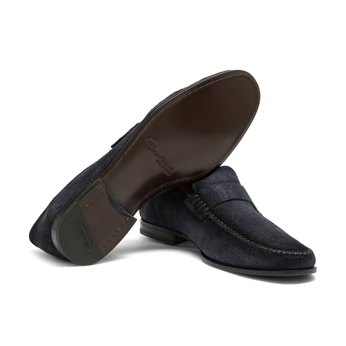 Men's blue suede penny loafer - 3