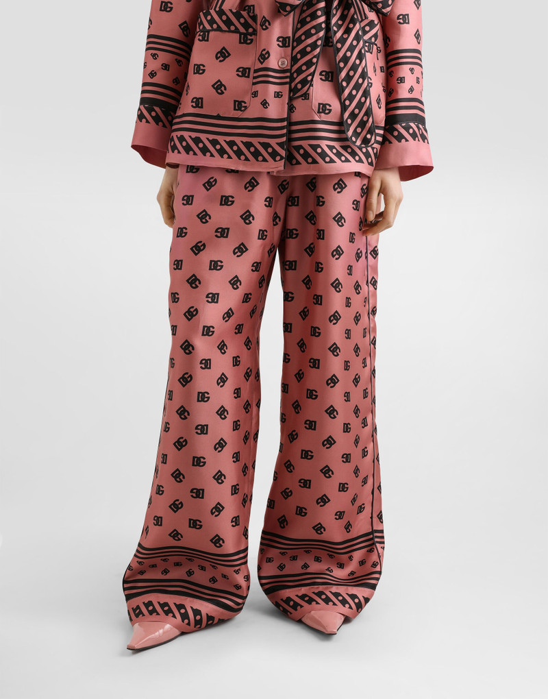 실크 새틴 자카드 잠옷 바지 DG 로고 4