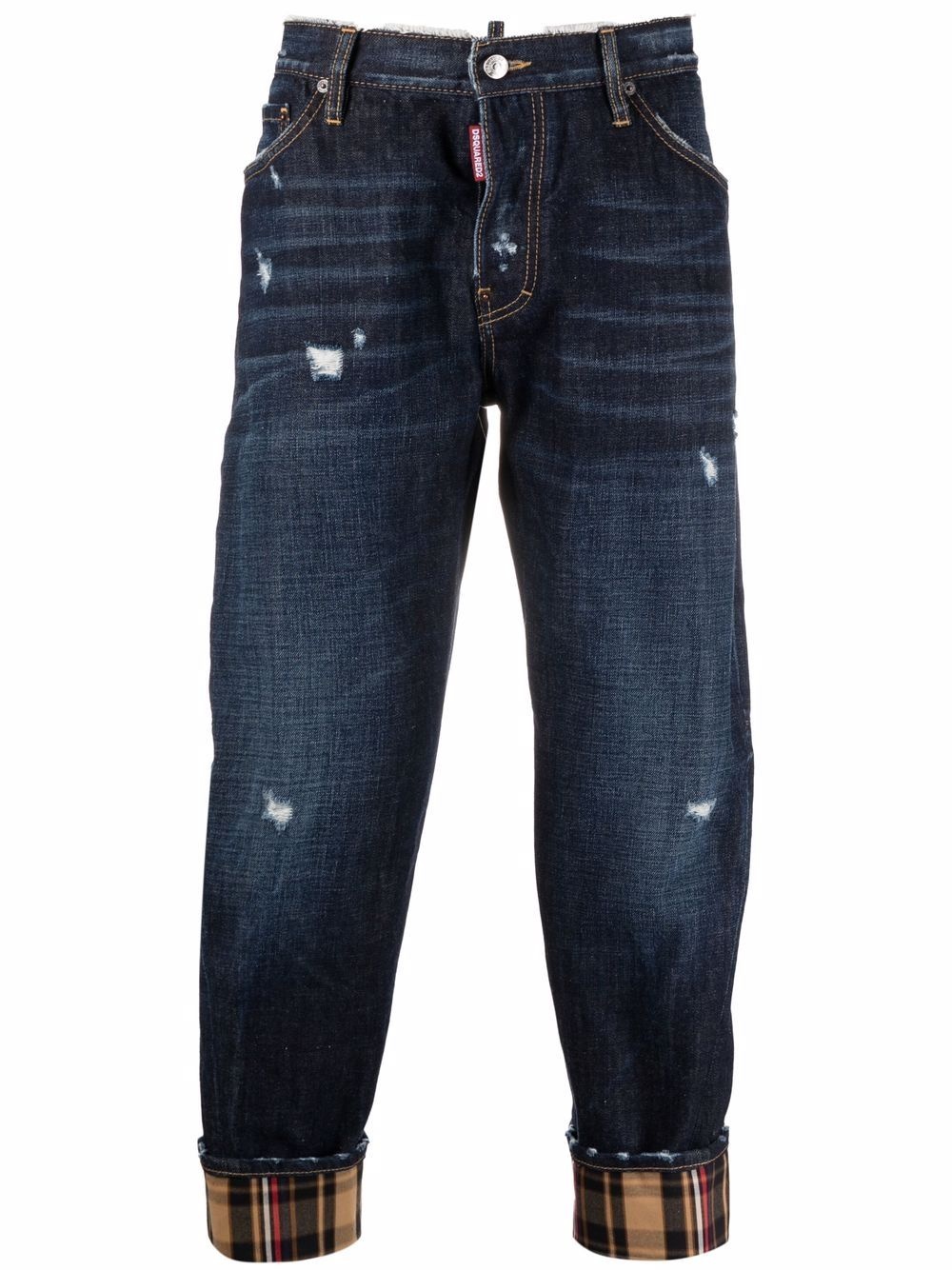 Work Wear check-cuff jeans - 1