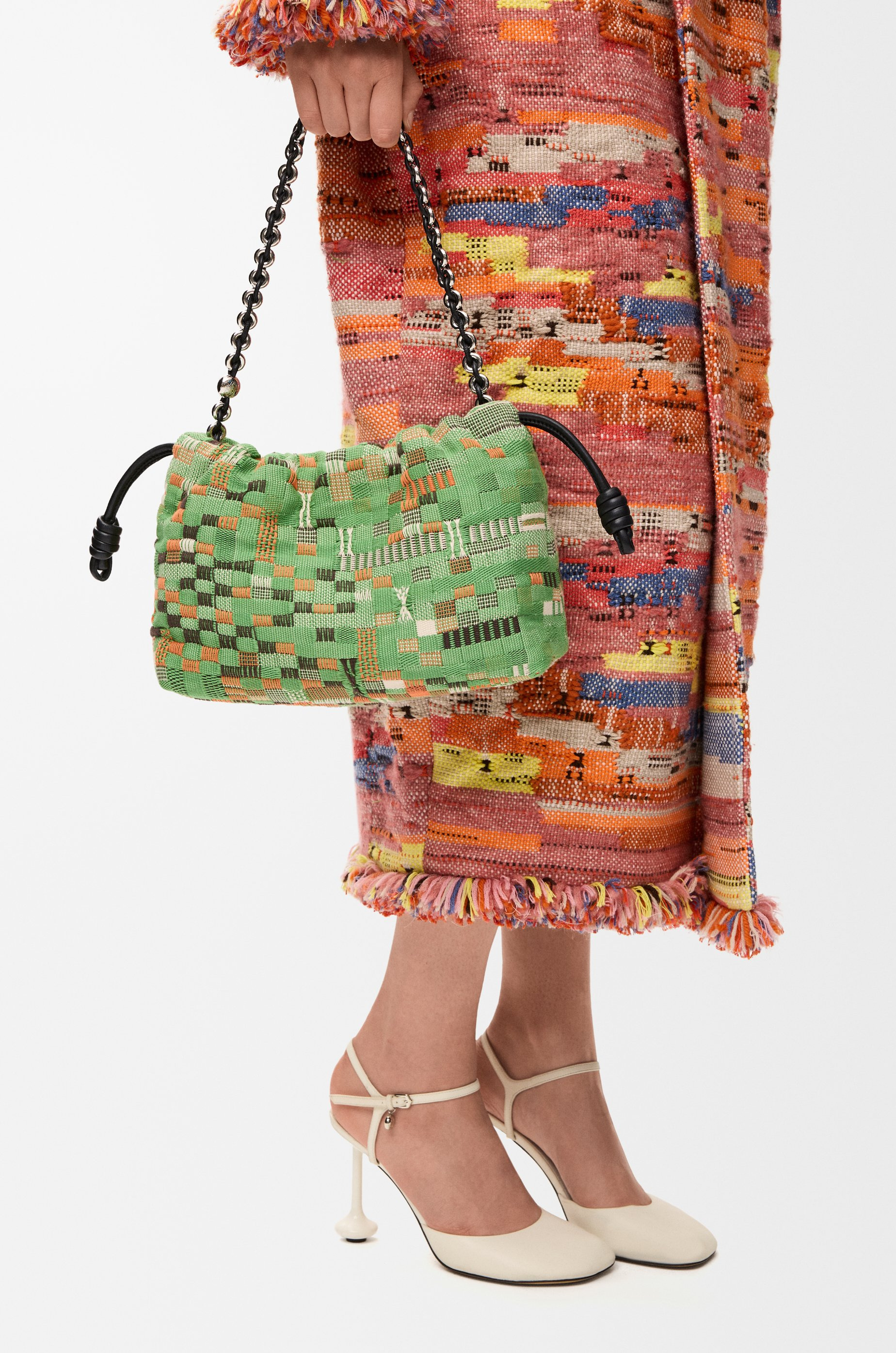 Medium Flamenco purse in embroidered textile - 3