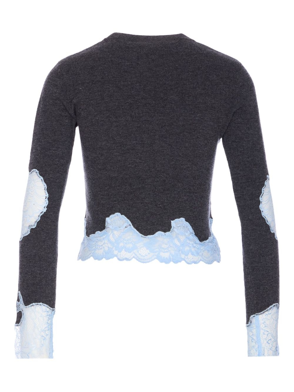 lace-detail long-sleeve top - 2