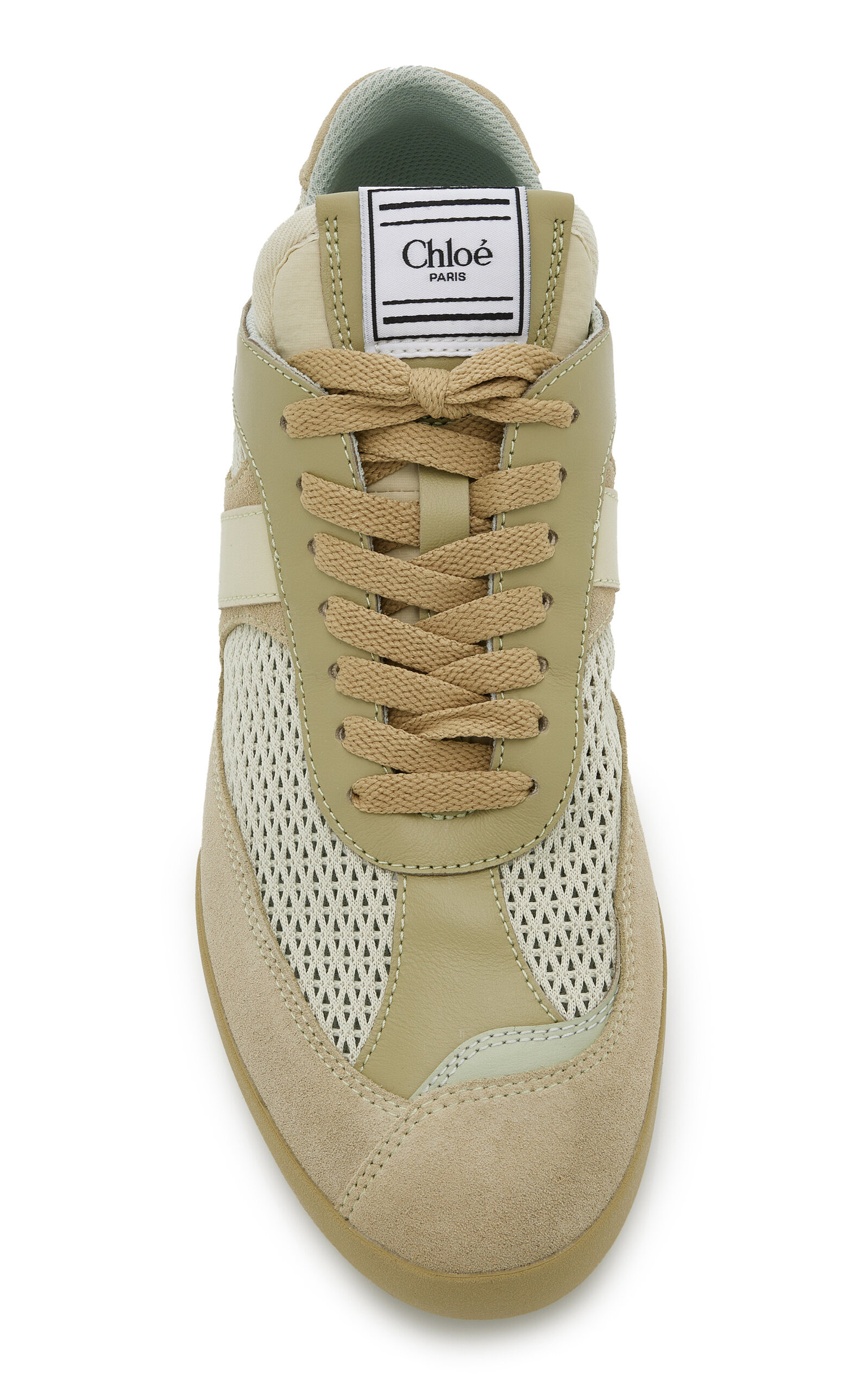 Kick Leather-Mesh Sneakers taupe - 3