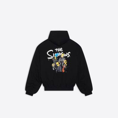 BALENCIAGA Men's The Simpsons Tm & © 20th Television Padded Bomber Hoodie in Black outlook