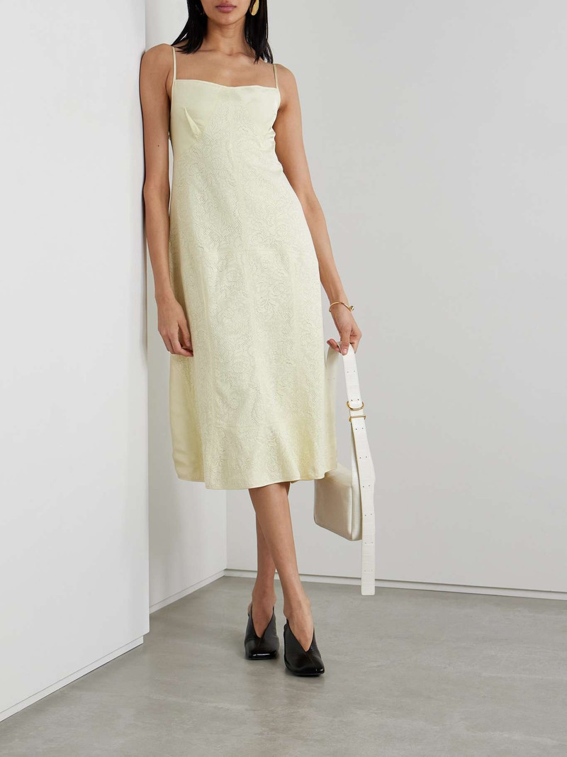 Jil Sander Satin and lace midi dress outlook