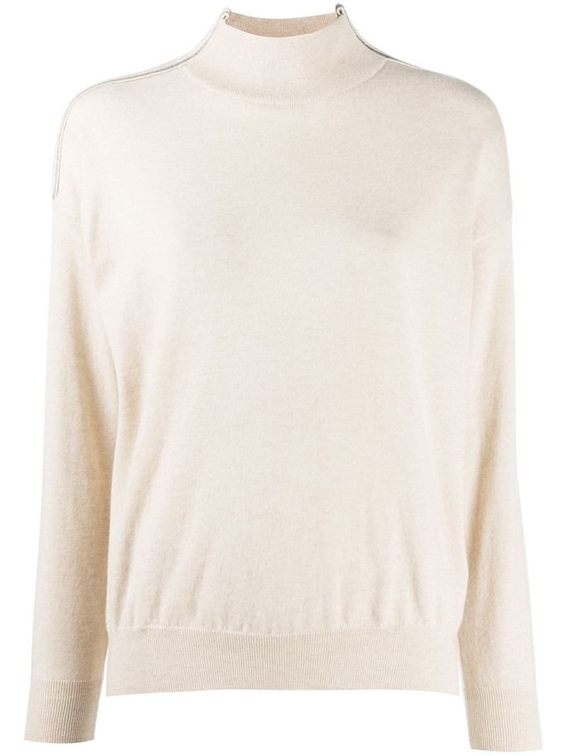 brass-embellished cashmere jumper 1