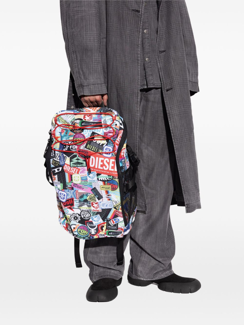 Diesel logo-patch drawstring backpack outlook