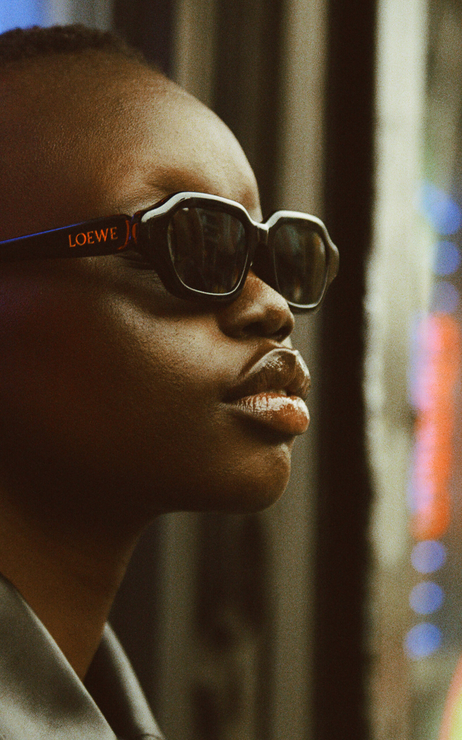 Slim Rectangle-Frame Acetate Sunglasses black - 2
