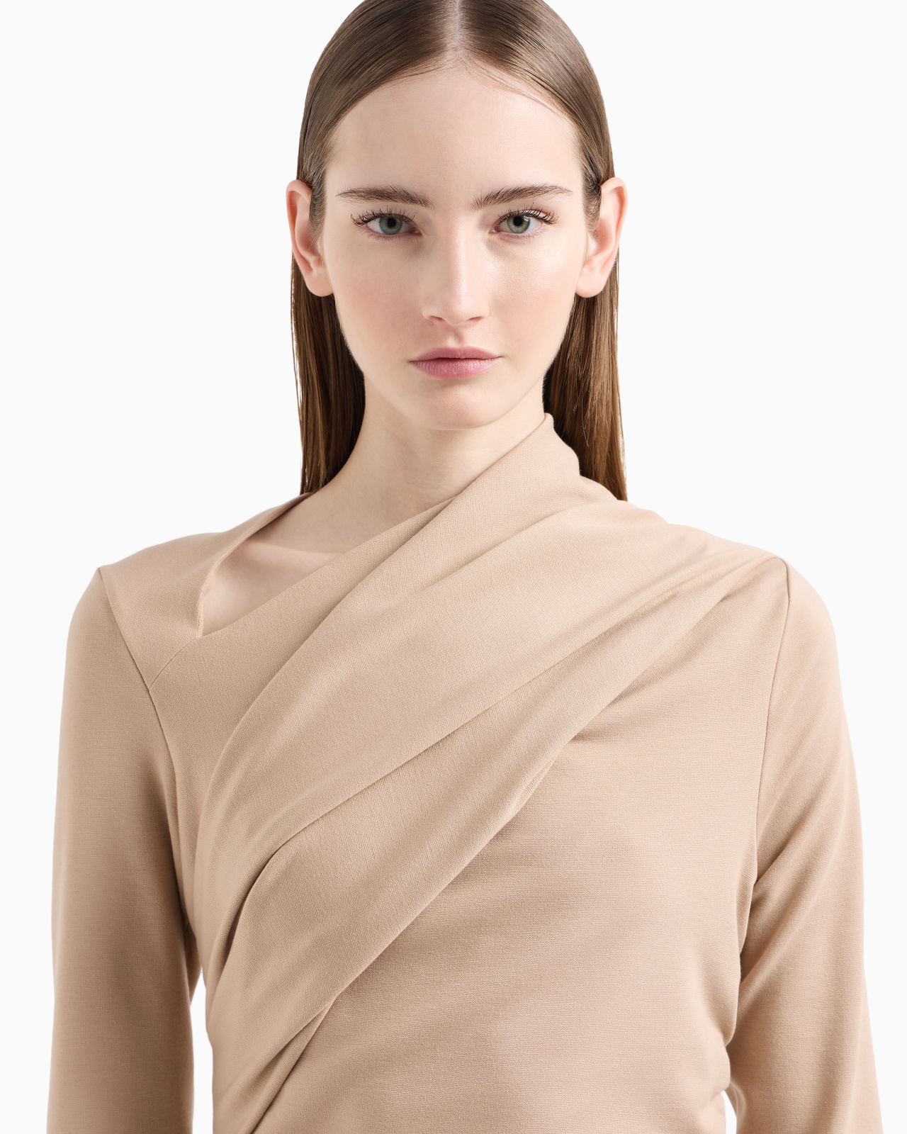 VISCOSE-BLEND MILANO-STITCH MIDI DRESS - 4
