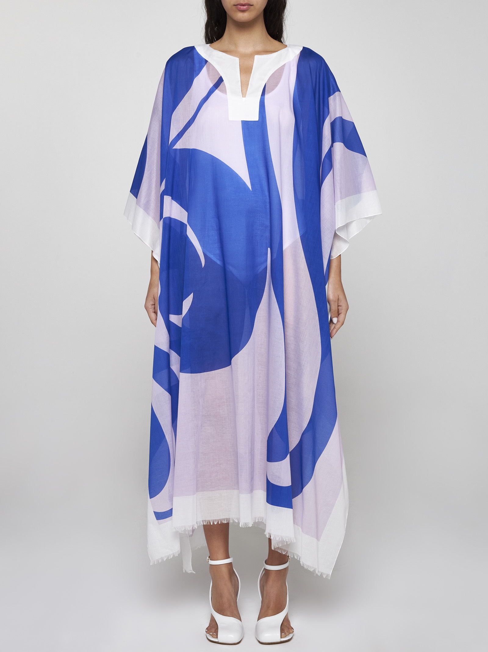 VIP【送料関税込】DRIES VAN NOTEN PRINTED COTTON KAFTAN Dries Van Noten Cartland Printed Kaftan - Orchid at Poepke.com