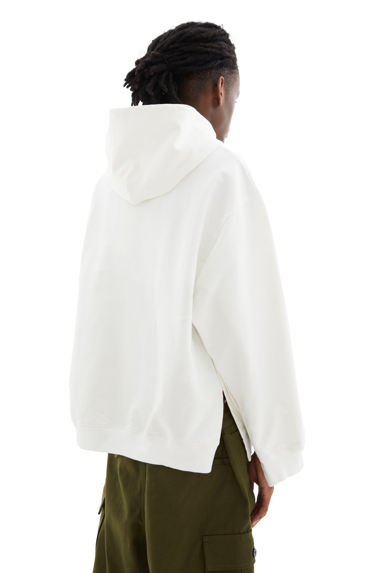 FLOWER PRINTED COTTON HOODIE (NATURAL WHITE) - 3