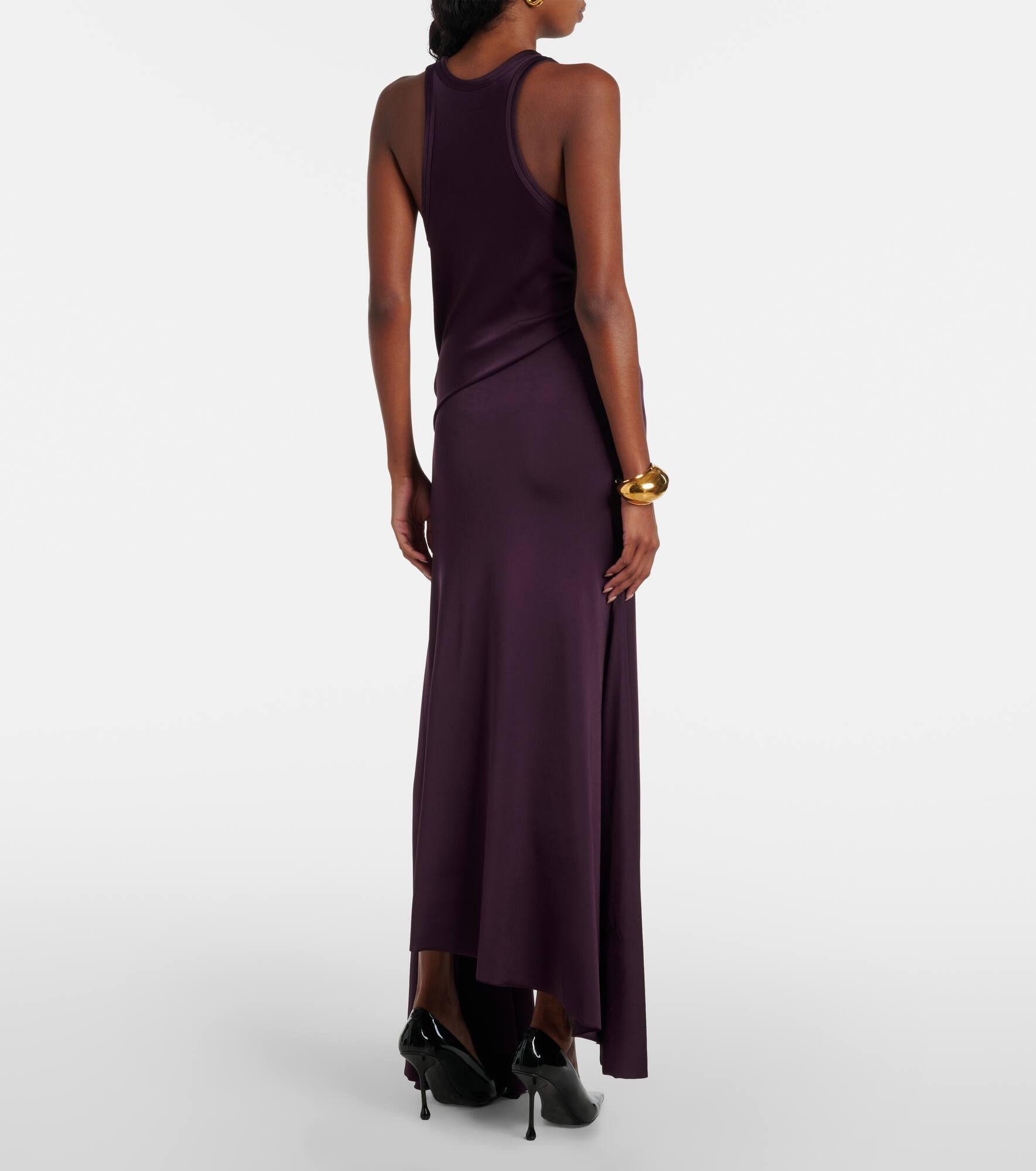 Cutout draped jersey midi dress - 3