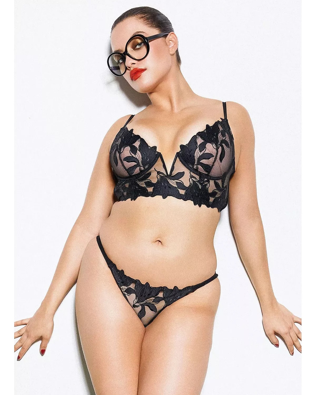 Lily Embroidery Longline Demi Bra - 4