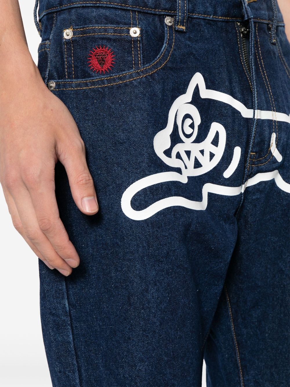 RUNNING DOG-PRINT JEANS - 2
