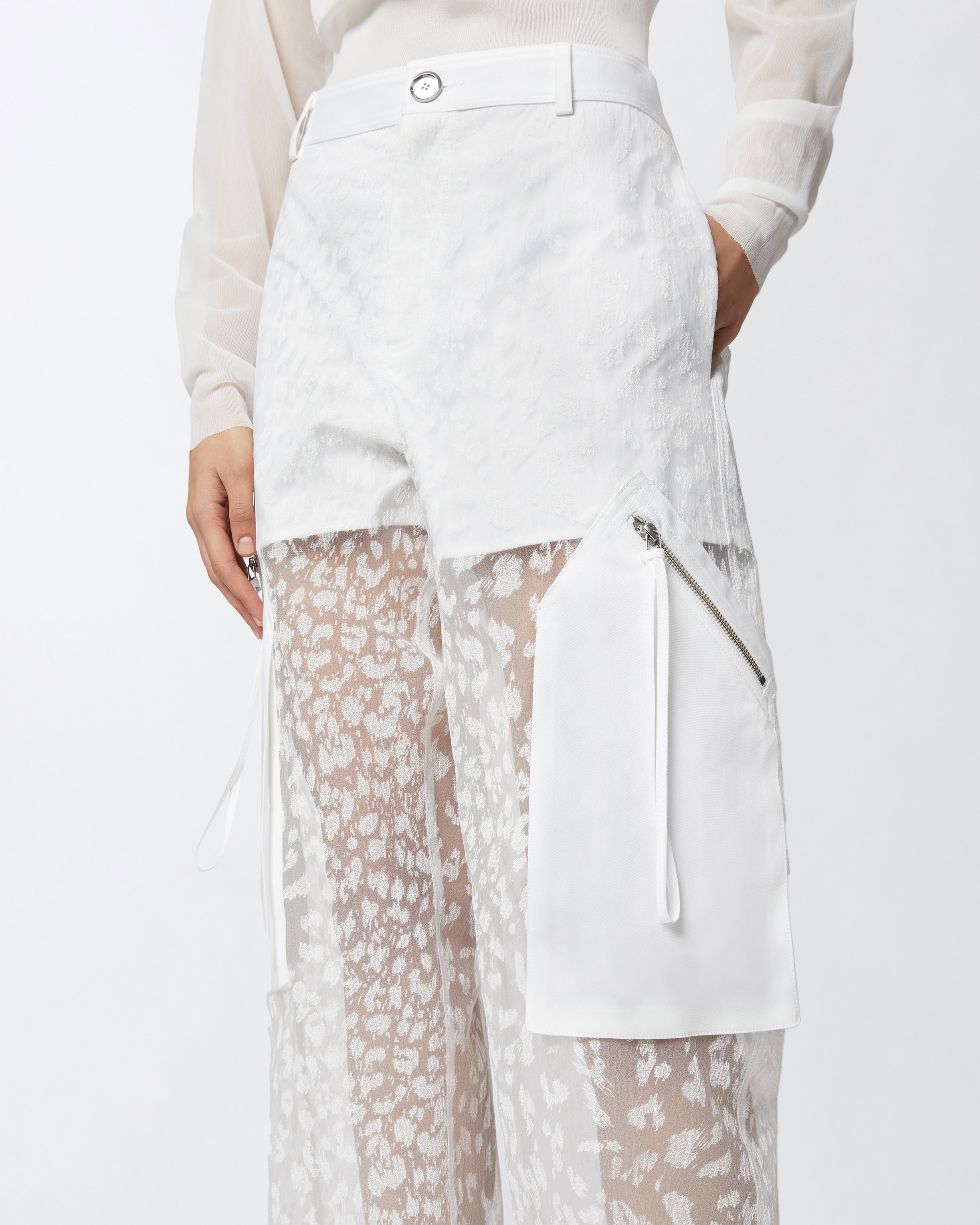 PRINTED TRANSPARENT LONG TROUSERS - 5