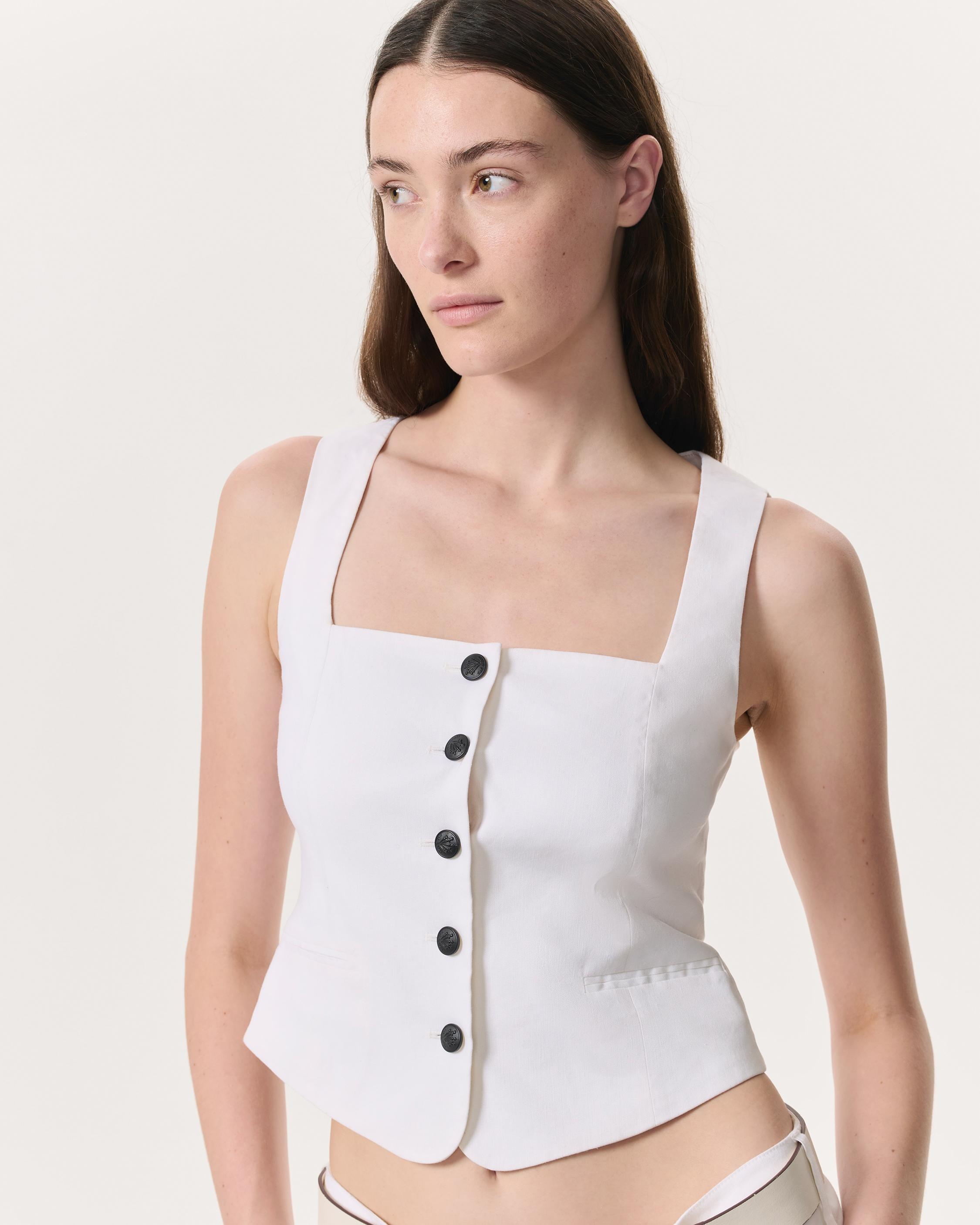 Mariana Linen-Blend Vest - 2
