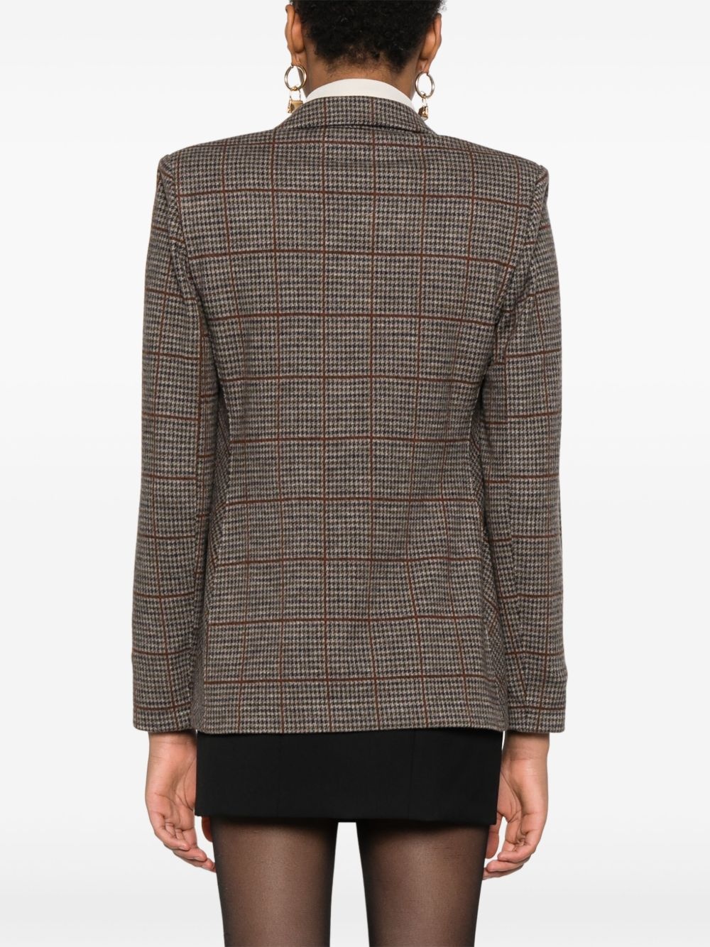 houndstooth-patterned blazer - 4