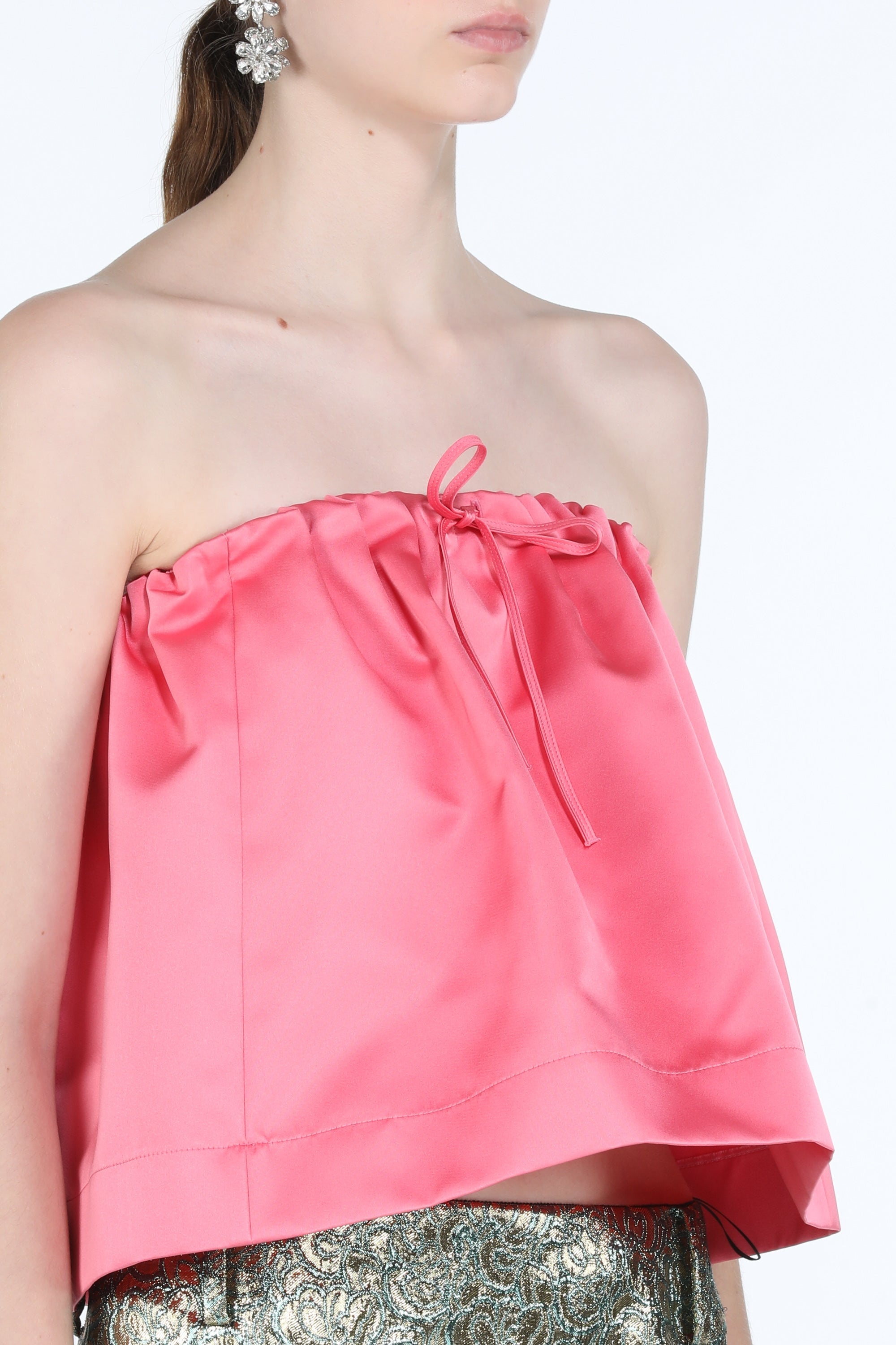 STRAPLESS TAFFETA TOP - 5