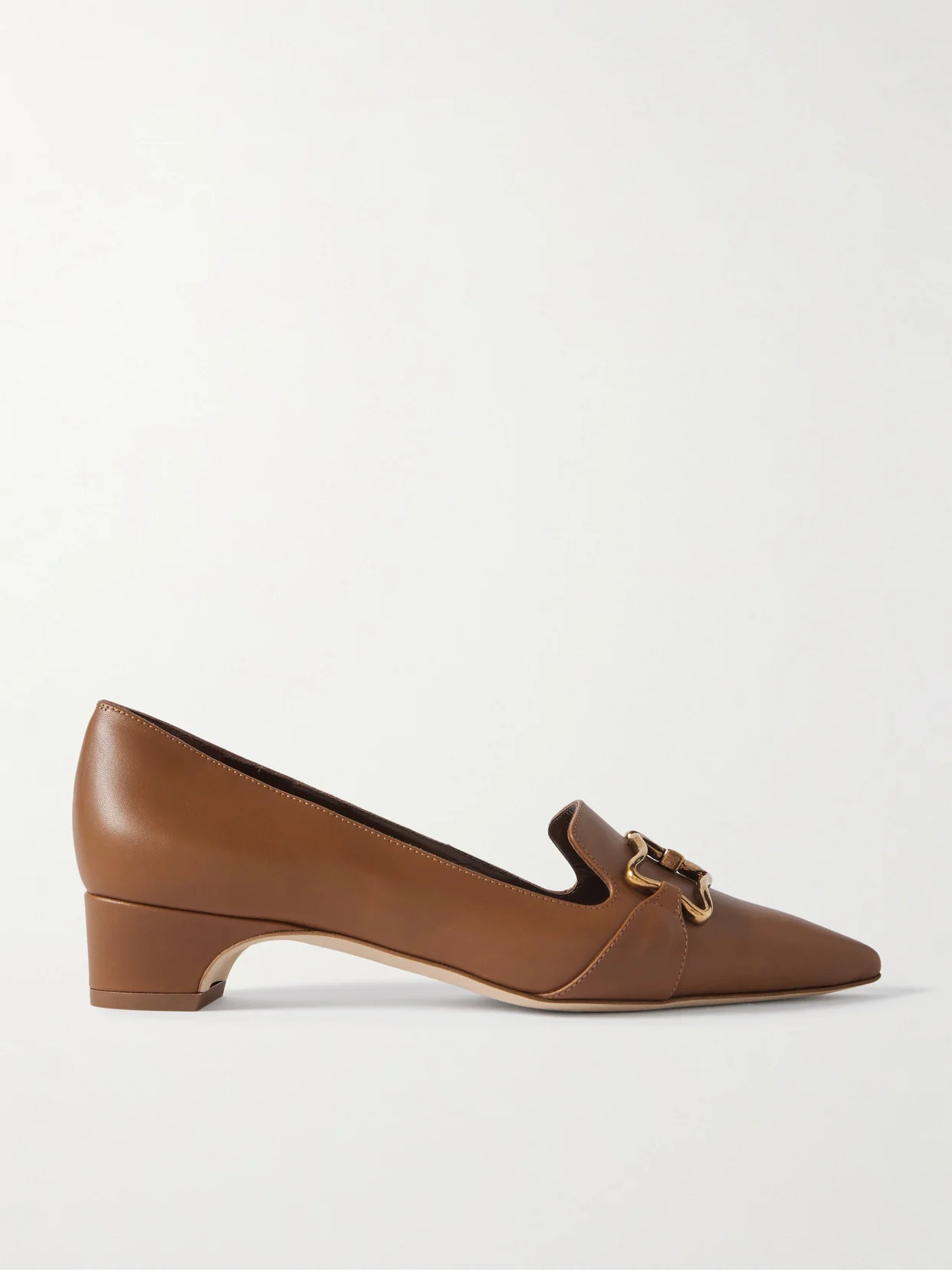 Phoebpla 30 Embellished Leather Pointed-toe Loafers - 1