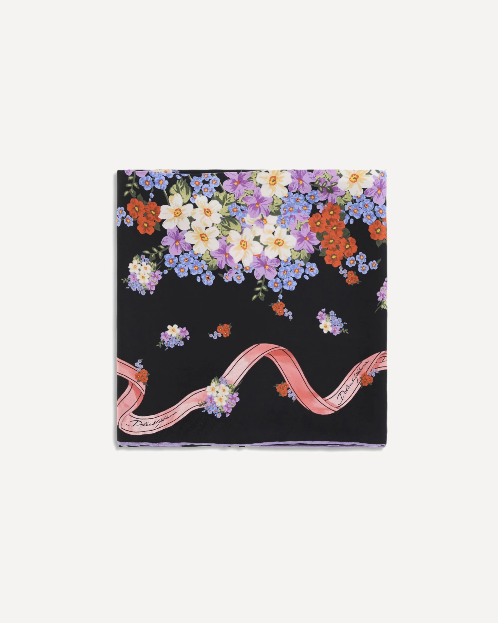 Silk Scarf with floral print - 1