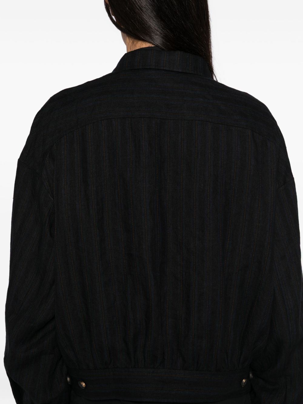 striped spread-collar jacket - 5