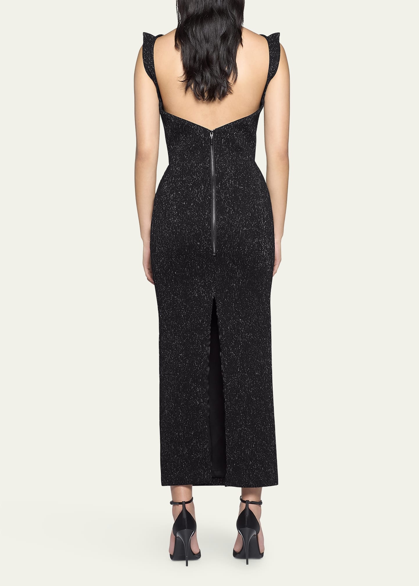 Metallic Structured Midi Dress - 3